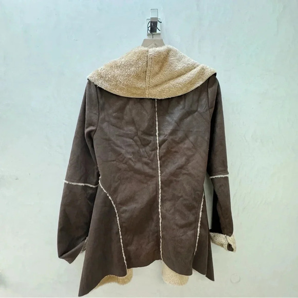 Kut From The Kloth || Bryton Faux Suede and Shearling Jacket Brown Medium - Picture 4 of 13